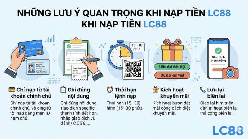 Thực hiện nạp tiền lc88 trên di động (iOS/Android)